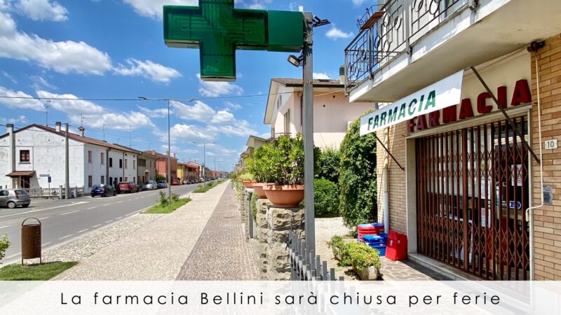 THE BELLINI PHARMACY IN SOAVE WILL BE CLOSED FOR HOLIDAYS FROM 29 MARCH TO 5 APRIL. SEE YOU AGAIN ON 6 APRIL.