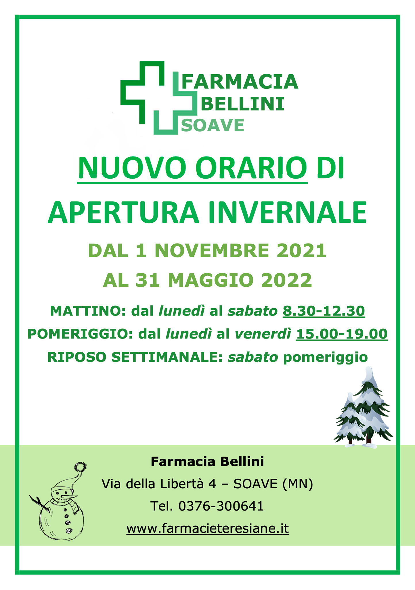 Da martedì 2 novembre….adottiamo il nuovo orario invernale! Vi aspettiamo.