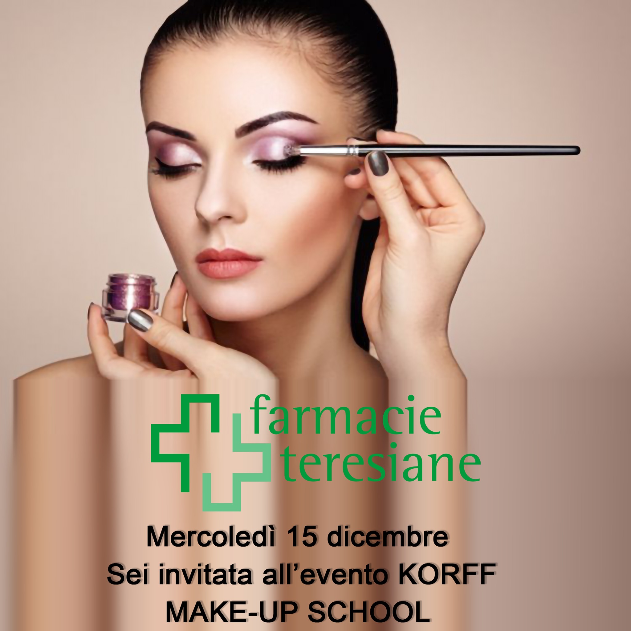 Mercoledì 15 dicembre, sei invitata all’evento KORFF – MAKE-UP SCHOOL