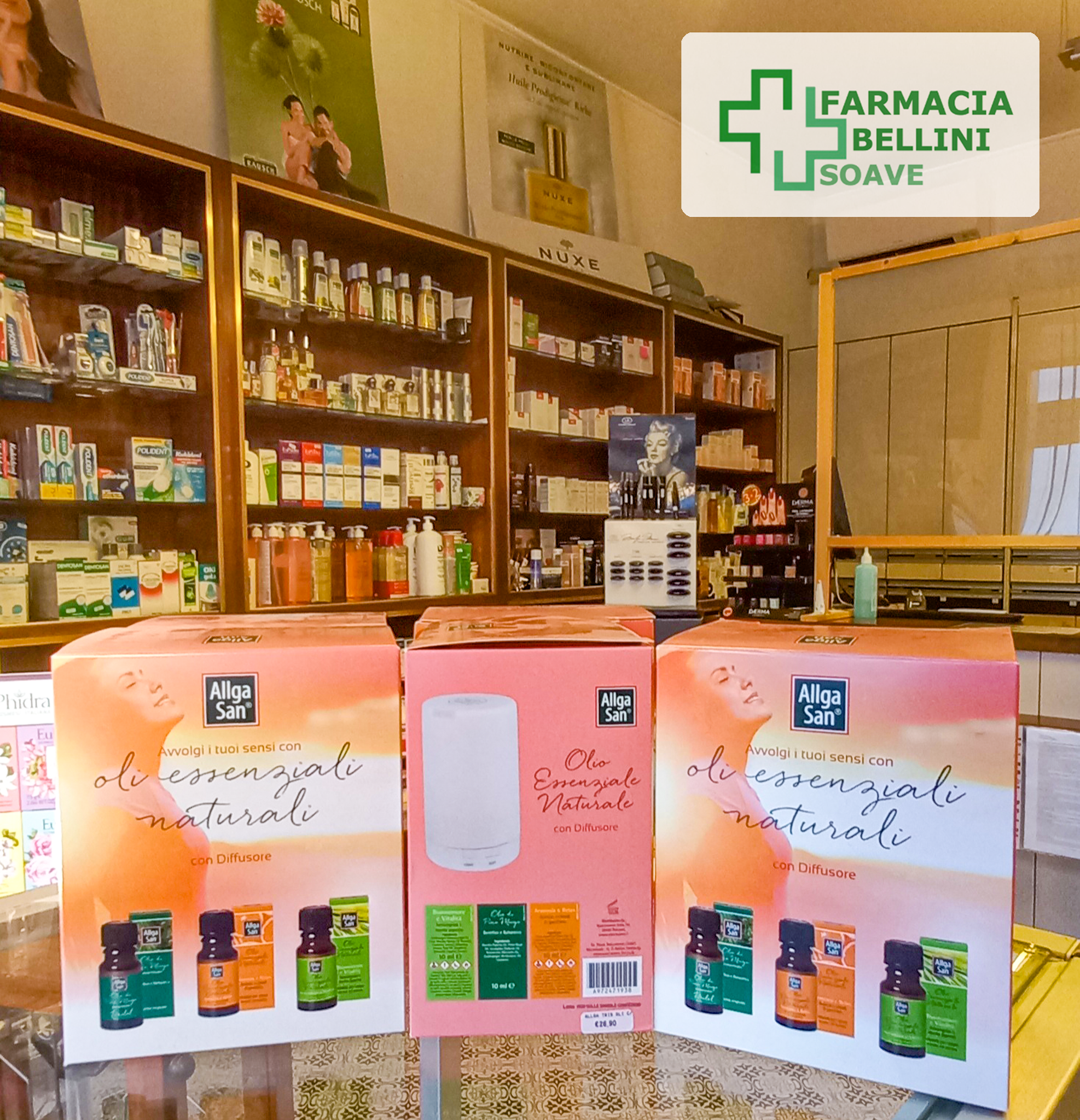 Stop by the pharmacy to discover our aroma and colour therapy with AllgaSan® essential oils.