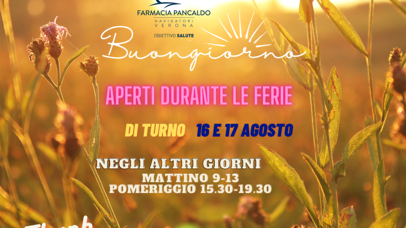 “Aperti durante le ferie”