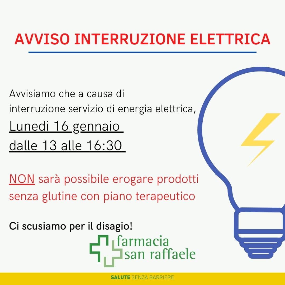 Avviso interruzione corrente elettrica!