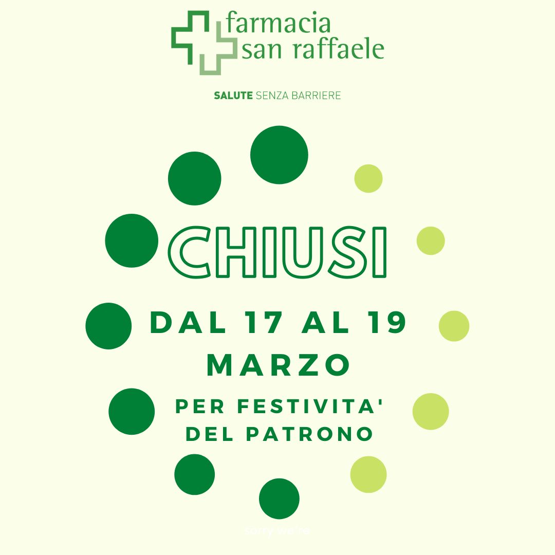 Avviso importante: chiusura per festività del patrono!