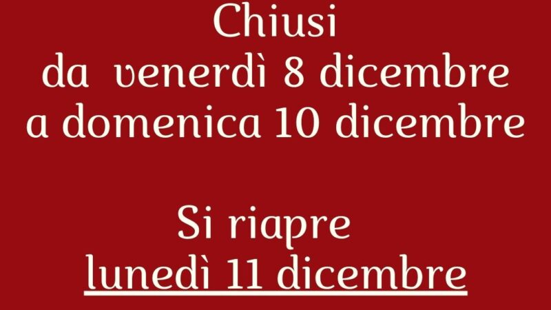 Chiusura Farmacia Bellini dall’8 al 10 dicembre 2023