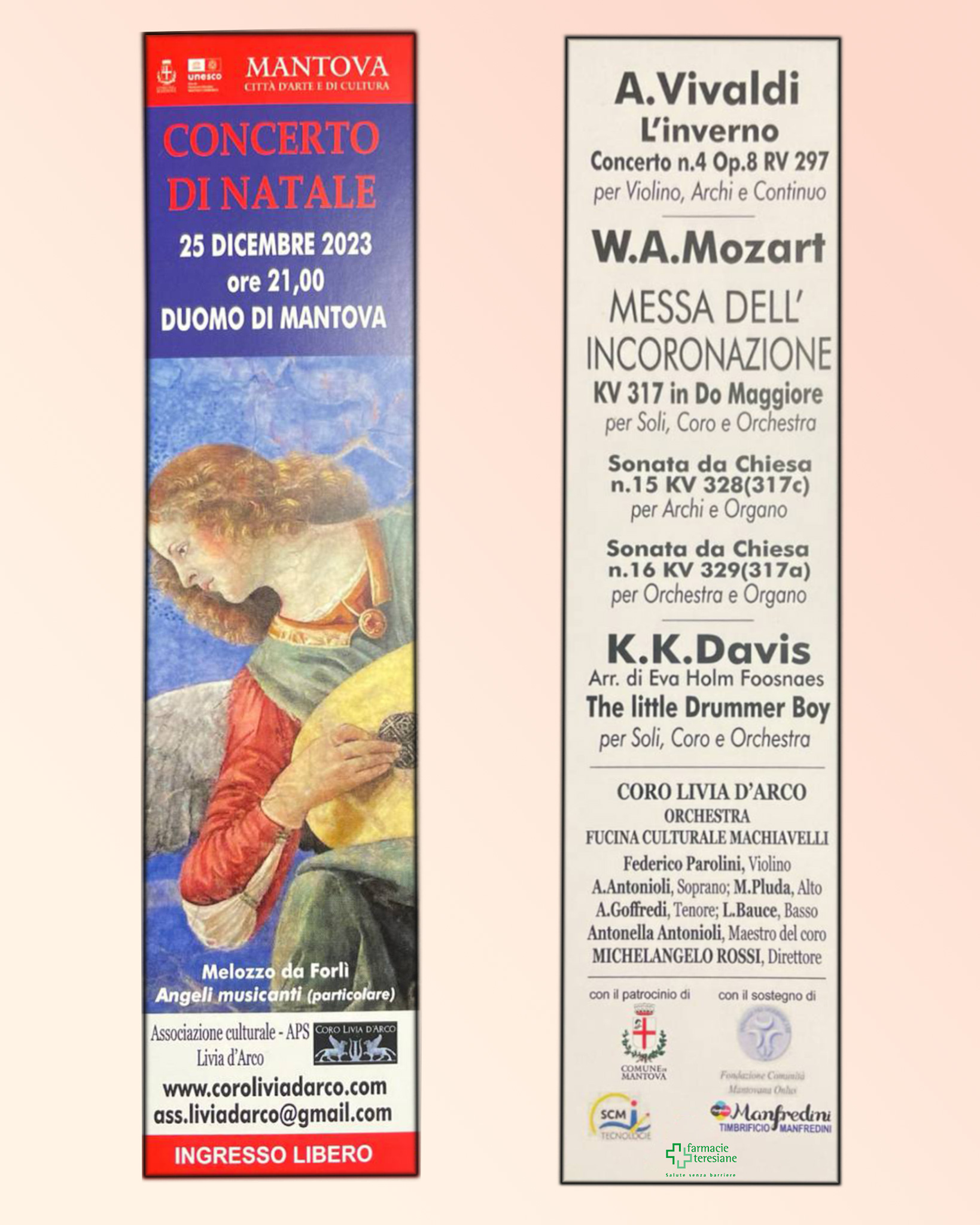 Christmas Concert, Dec. 25, 9 p.m., Mantua Cathedral