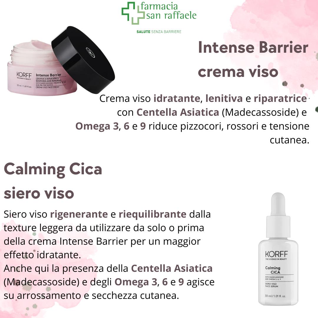 Vi presentiamo gli ultimi arrivati della linea Korff: crema viso Intense Barrier e siero viso Calming Cica