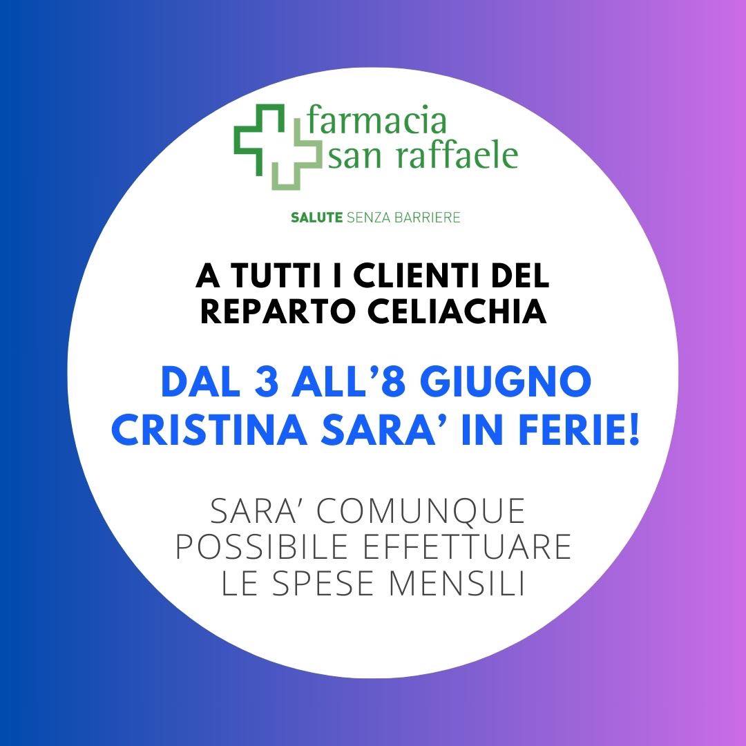 Informazione di servizio per i clienti del reparto celiachia