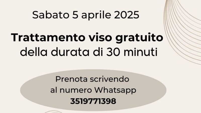 Trattamento viso gratuito Skinius