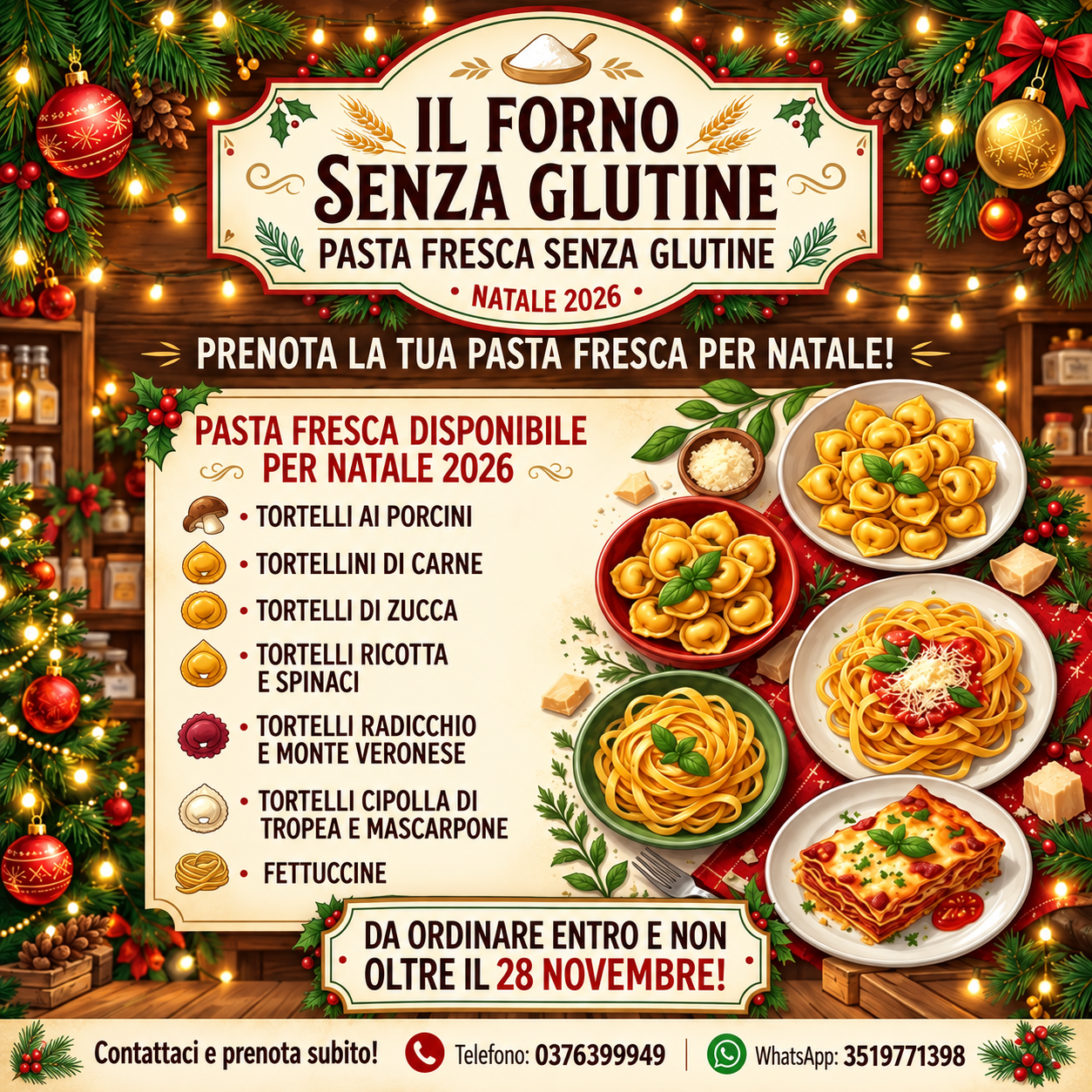 Prenotazioni pasta fresca Il Forno senza Glutine di Valeggio!